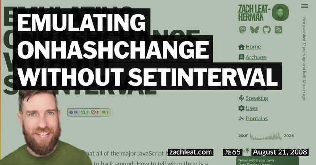 Emulating onhashchange without setInterval