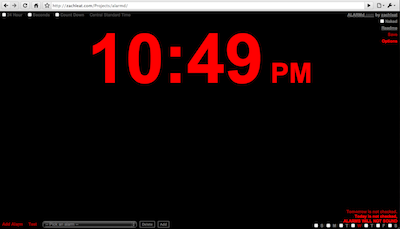 Screenshot of ALARMd