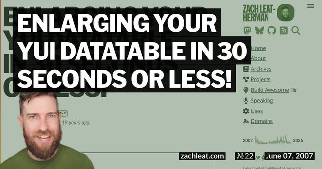 Enlarging your YUI DataTable in 30 Seconds or Less!