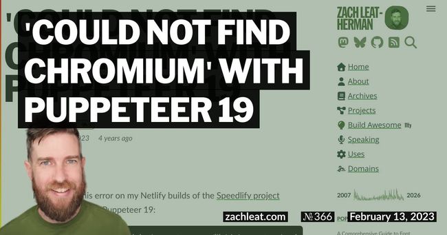 'Could not find Chromium' with Puppeteer 19