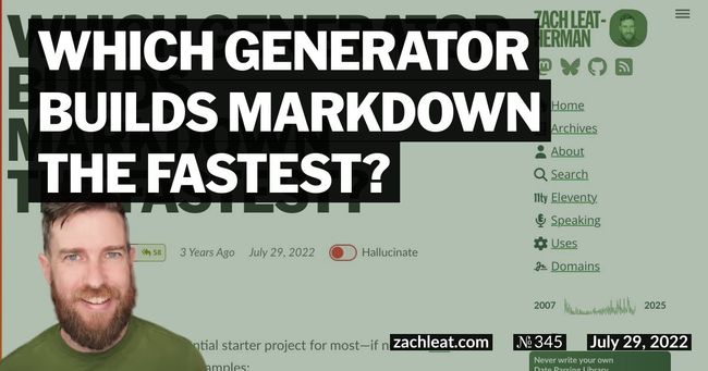 Which Generator builds Markdown the fastest?