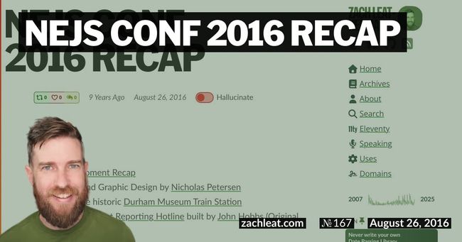 NEJS CONF 2016 Recap