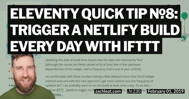 Eleventy Quick Tip №8: Trigger a Netlify Build Every Day with IFTTT
