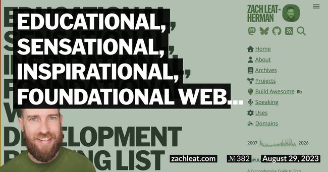 Educational, Sensational, Inspirational, Foundational Web Development Reading List