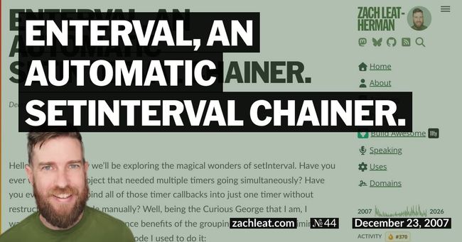 enterval, an automatic setInterval chainer.