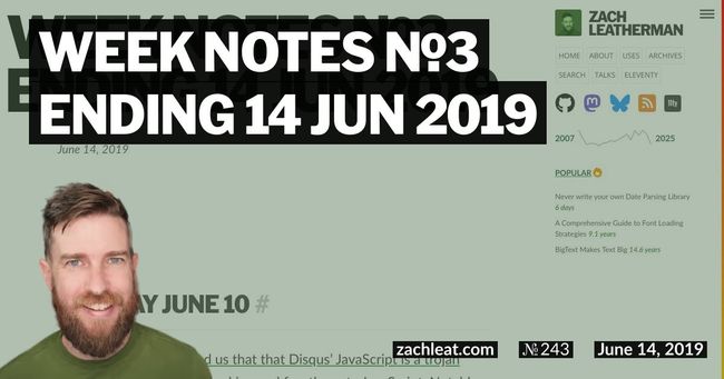 Week Notes №3 ending 14 Jun 2019