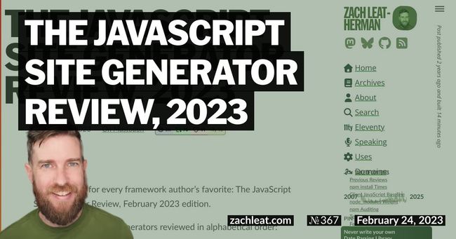 The JavaScript Site Generator Review, 2023