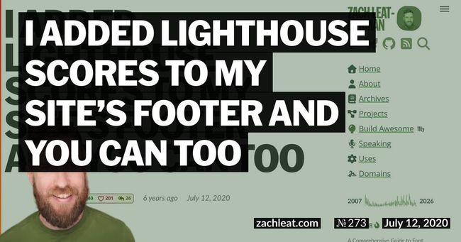 I added Lighthouse Scores to my Site’s Footer and You Can Too