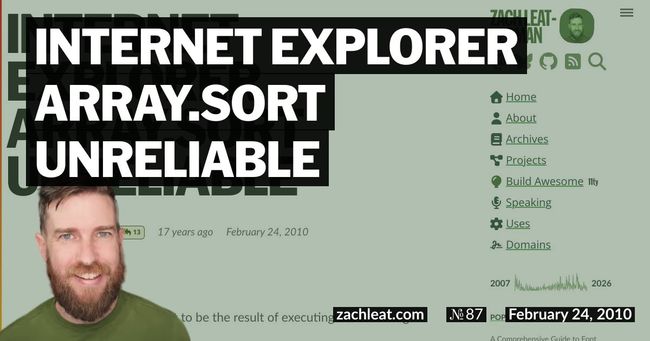 Internet Explorer Array.sort Unreliable
