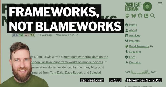 Frameworks, not Blameworks