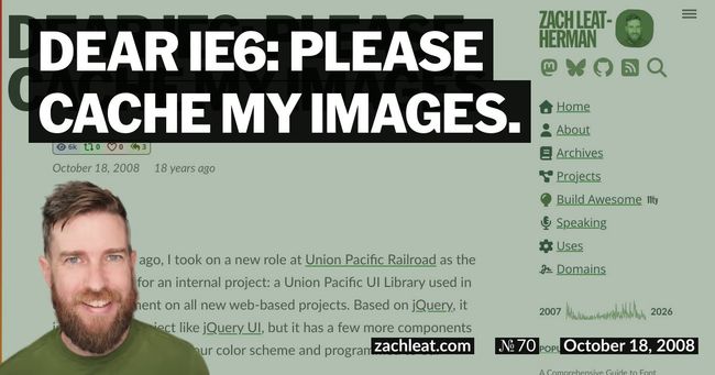 Dear IE6: Please Cache my Images.