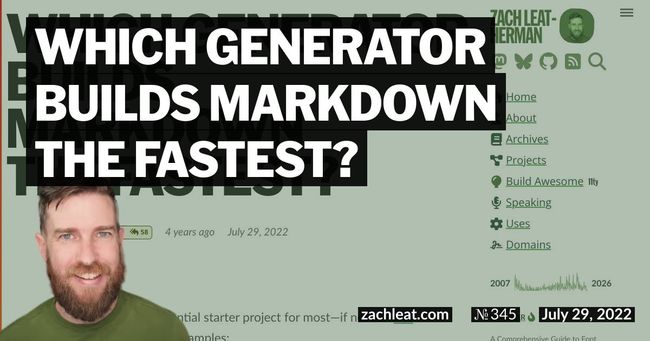 Which Generator builds Markdown the fastest?