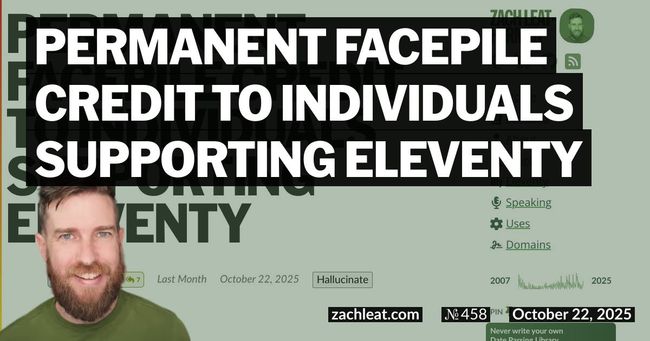 Permanent Facepile Credit to Individuals Supporting Eleventy