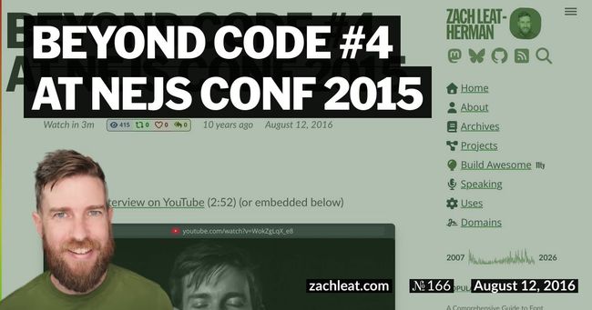 Beyond Code #4 at NEJS CONF 2015