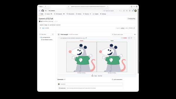 A GitHub commit diff swapping out an image