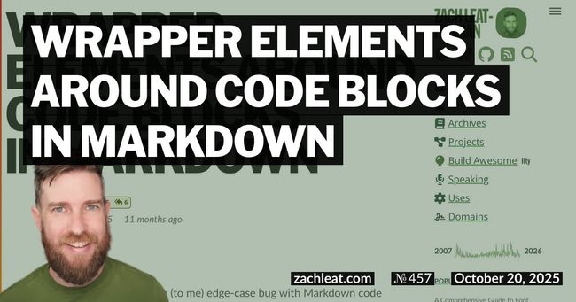 Wrapper Elements around Code Blocks in Markdown