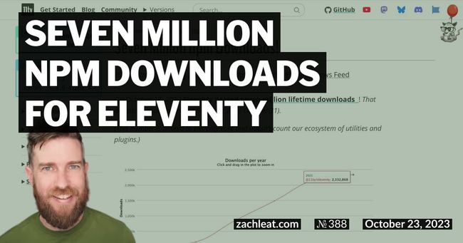 Seven Million npm Downloads for Eleventy