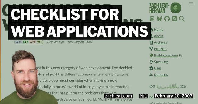 Checklist for Web Applications