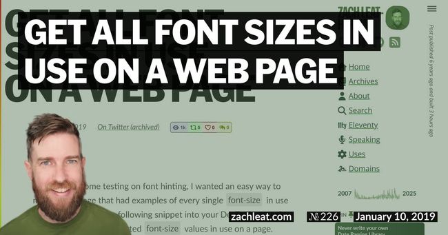 Get all Font Sizes in use on a Web Page