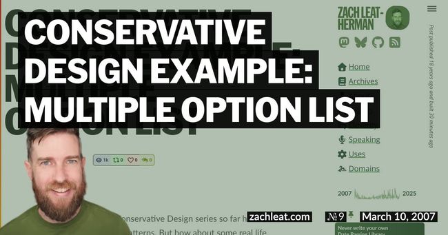 Conservative Design Example: Multiple Option List