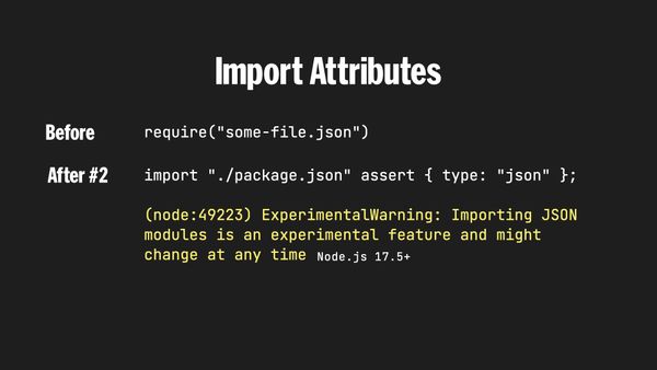 You could import a JSON file: assert { type: 'json' } with a warning