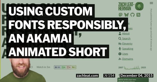 Using Custom Fonts Responsibly, an Akamai Animated Short