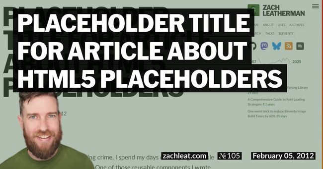 Placeholder Title for Article about HTML5 Placeholders