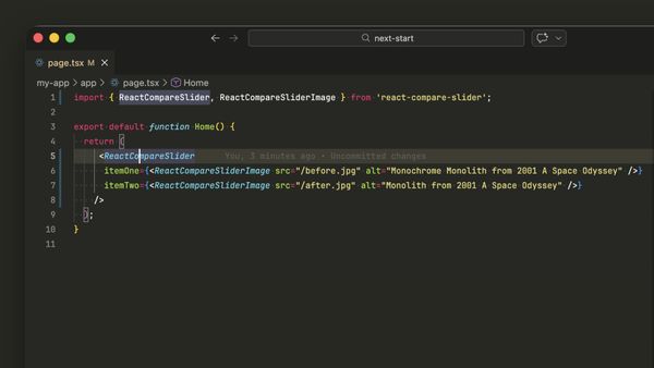 page.tsx using ReactCompareSlider