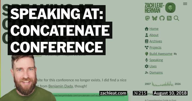 Speaking at: Concatenate Conference