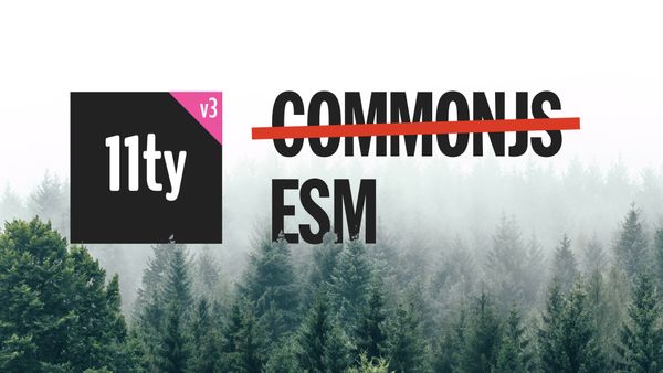 CommonJS is strikethrough, ESM is added
