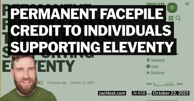 Permanent Facepile Credit to Individuals Supporting Eleventy