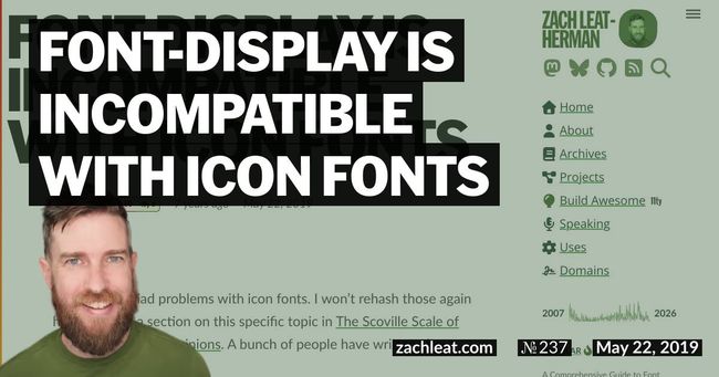 font-display is Incompatible with Icon Fonts