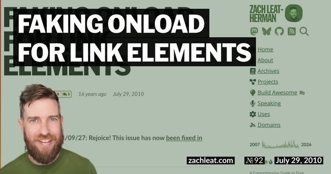 Faking Onload for Link Elements