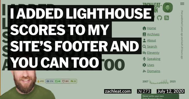 I added Lighthouse Scores to my Site’s Footer and You Can Too
