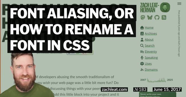 Font Aliasing, or How to Rename a Font in CSS