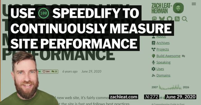 Use Speedlify to Continuously Measure Site Performance