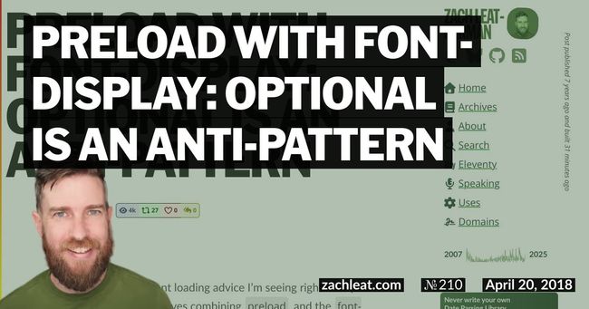 preload with font-display: optional is an Anti-pattern