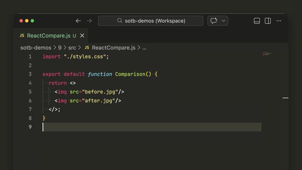 ReactCompare.js rendering two plain img tags