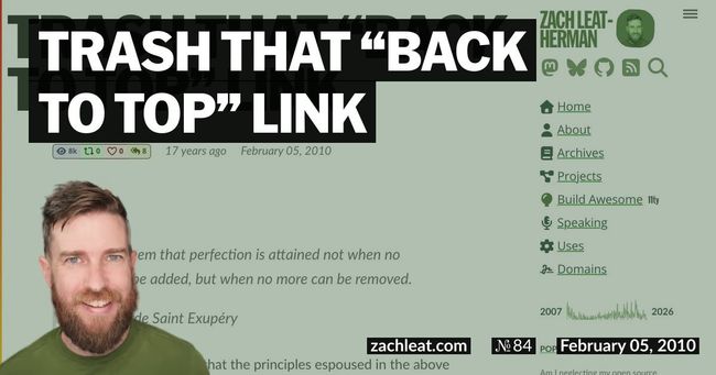 Trash that “Back to Top” Link