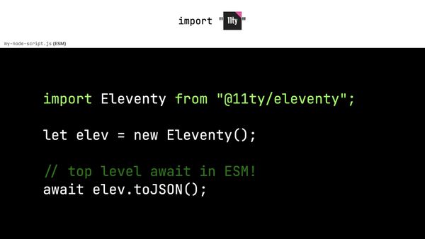 If your script is ESM, you can `import Eleventy from "@11ty/eleventy"` directly.
