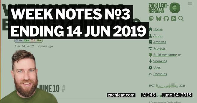 Week Notes №3 ending 14 Jun 2019