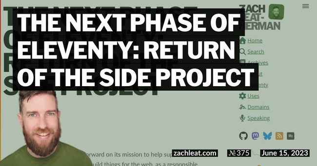 The Next Phase of Eleventy: Return of the Side Project