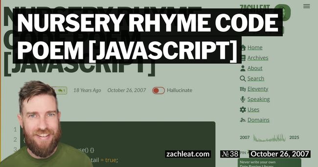 Nursery Rhyme Code Poem [JavaScript]