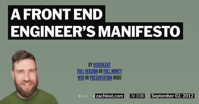 A Front End Engineer’s Manifesto