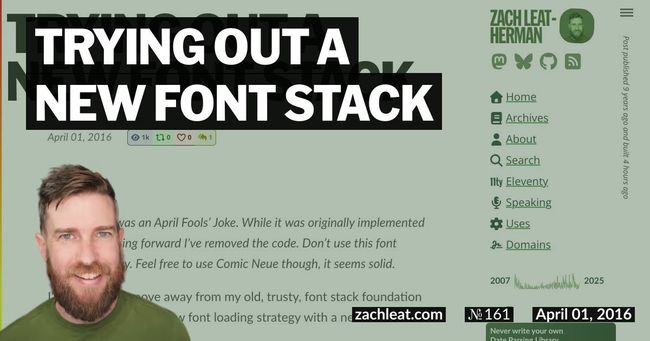 Trying out a new Font Stack