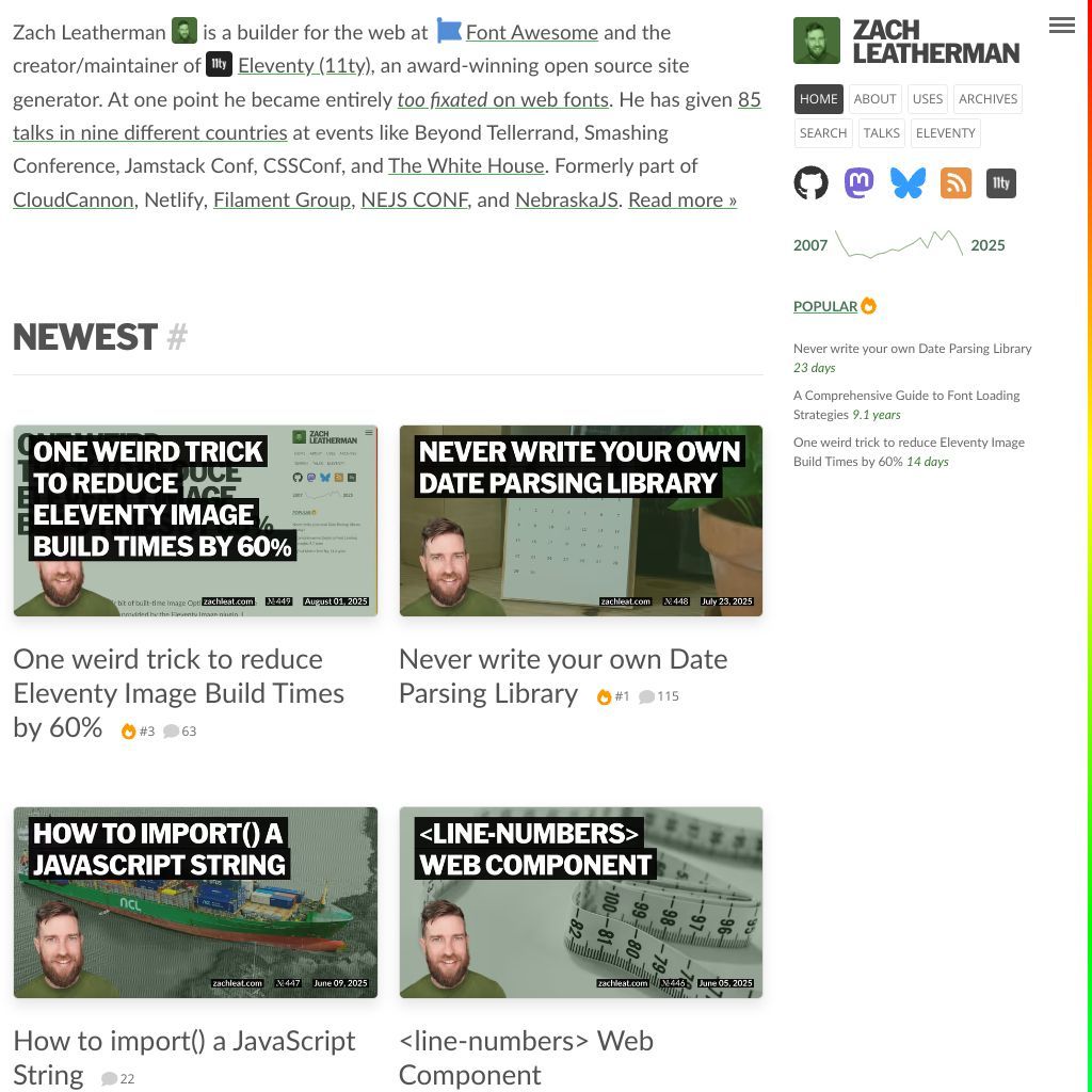 Screenshot of https://www.zachleat.com/
