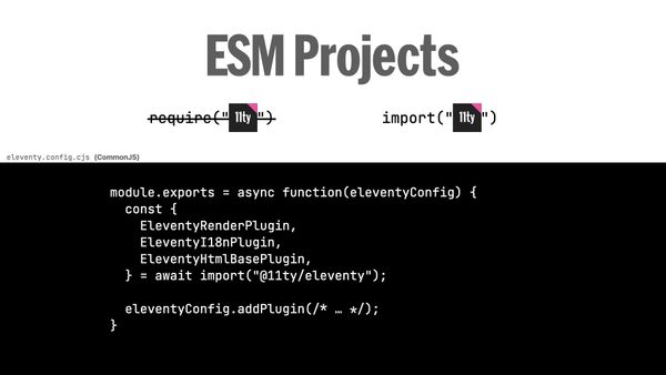 Let’s convert our configuration code to ESM