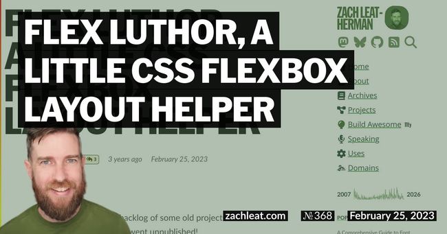 Flex Luthor, a Little CSS Flexbox Layout Helper