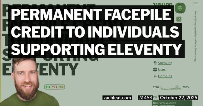 Permanent Facepile Credit to Individuals Supporting Eleventy