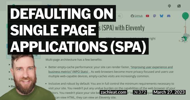 Defaulting on Single Page Applications (SPA)